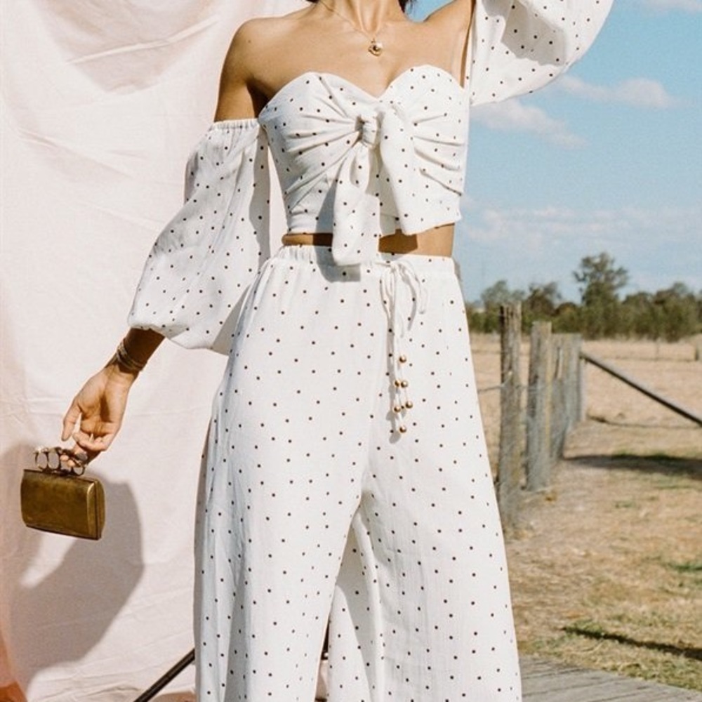 Sabo skirt beach cover-up polka dot